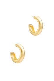 Gold Tube Hoop Earrings by Kenneth Jay Lane