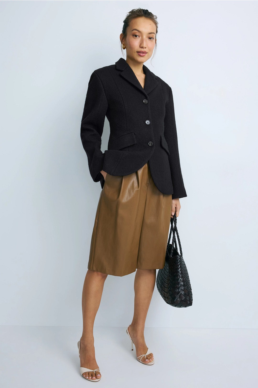 Marina Wool-Blend Sculpted Blazer
