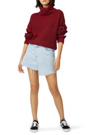 Red Marbled Roll Neck Sweater by Sanctuary