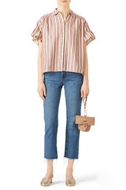 The Flounce Sleeve Top by The Great.