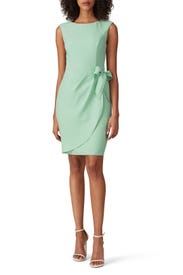 Green Faux Wrap Dress by Adrianna Papell
