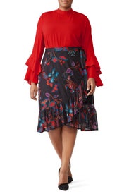 Red Dramatic Sleeve Top by ELOQUII