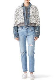 Distressed Ditsy Denim Jacket by Free People