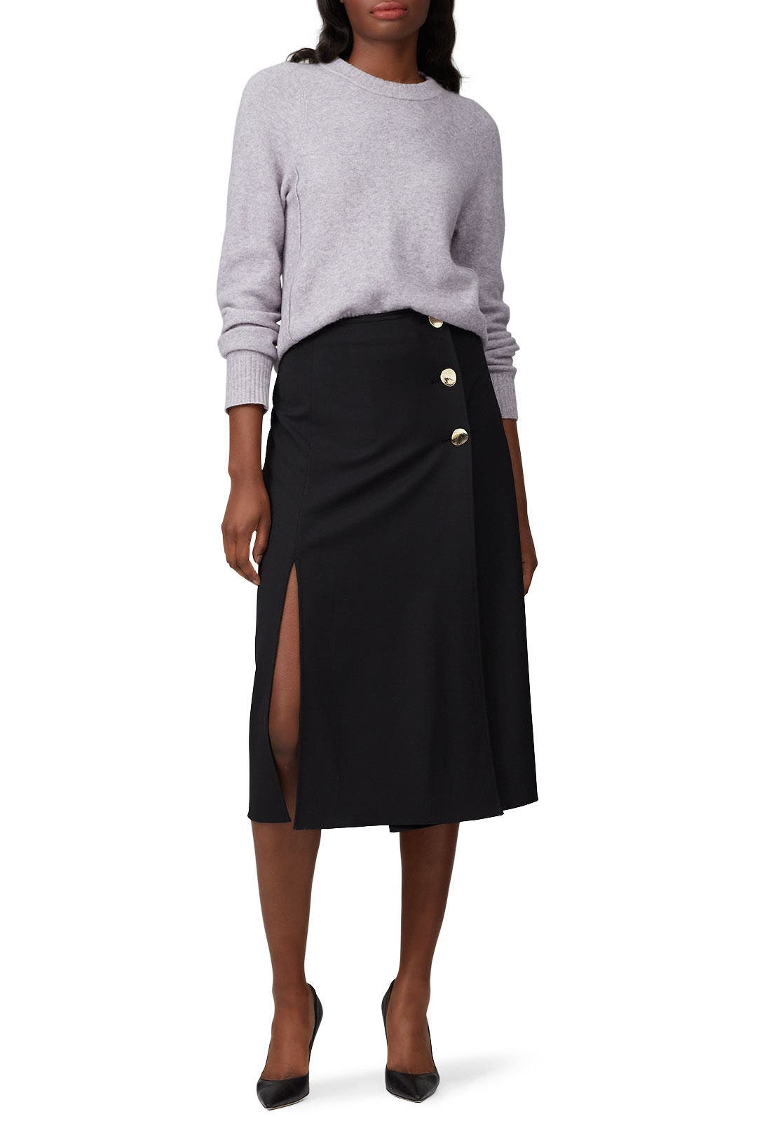 Side Slit Twill Skirt by kate spade new york 0