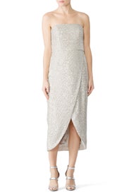Sequin Faux Wrap Dress by ML Monique Lhuillier