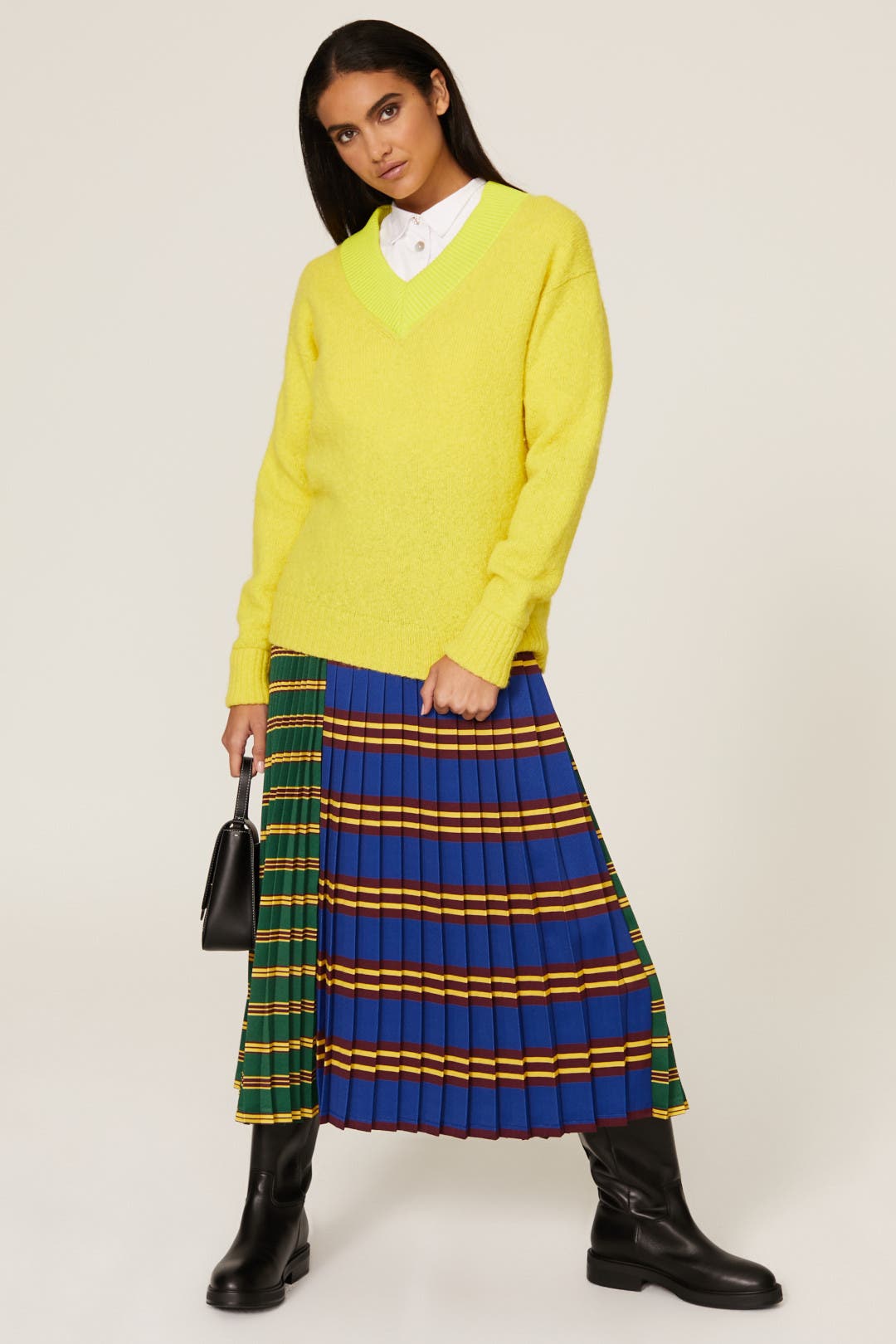 Plaid Pleated Midi Skirt by Philosophy di Lorenzo Serafini | Rent