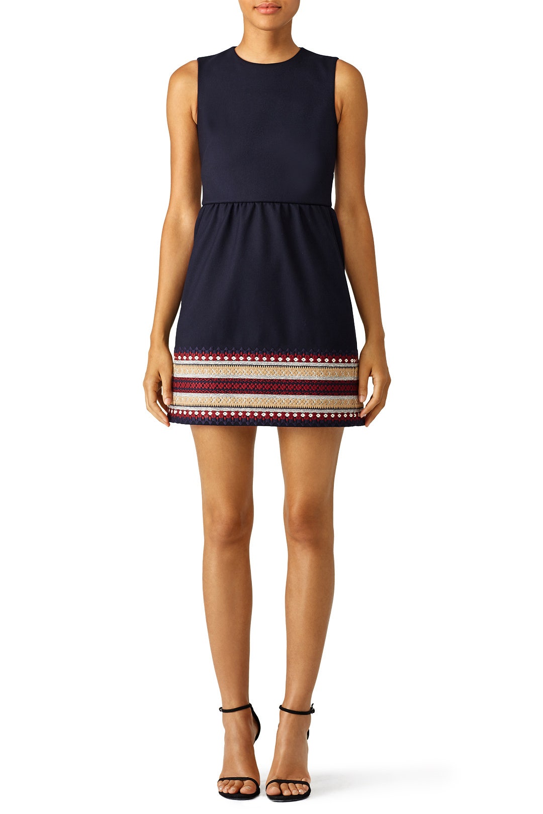 Embroidered Hem Navy Dress by RED Valentino 0