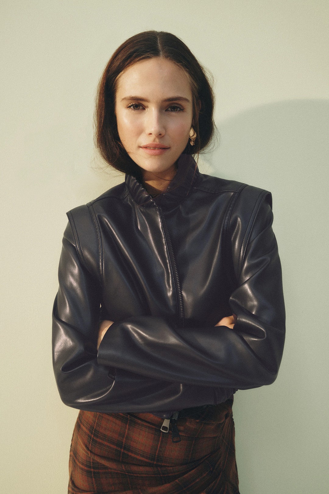 Faux Leather Bomber Jacket by SIMKHAI 0