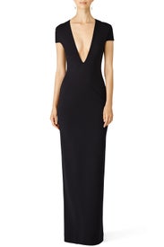 Black Mason Gown by Solace London