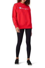 Red Big Script Oversized Sweatshirt by Champion
