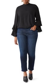 Black Dramatic Sleeve Top by ELOQUII