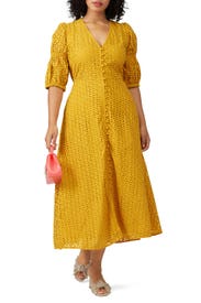 Eyelet Puff Sleeve Dress by ELOQUII