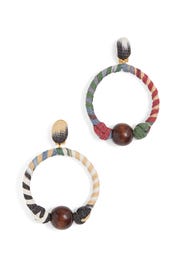 Embroidered Hoop Earrings by Oscar de la Renta