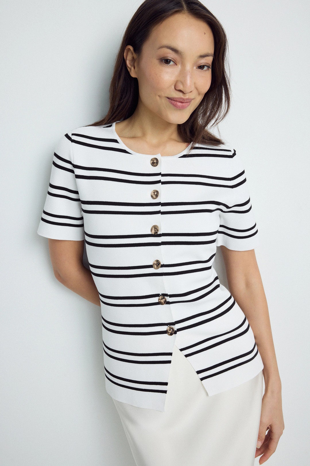 Gail Striped Peplum Button Down Top by Ted Baker London 0