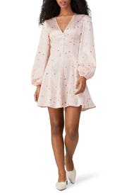 Pink Satin Mini Dress by GANNI