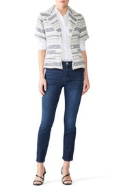 Lorie Striped Crop Blazer by Greylin