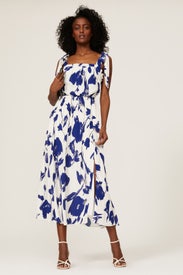 Blue Floral Tie Strap Dress by Jason Wu x RTR