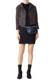 Hooded Crop Tweed Jacket by Line + Dot