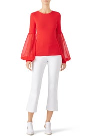 Red Elsie Knit Top by SACHIN BABI
