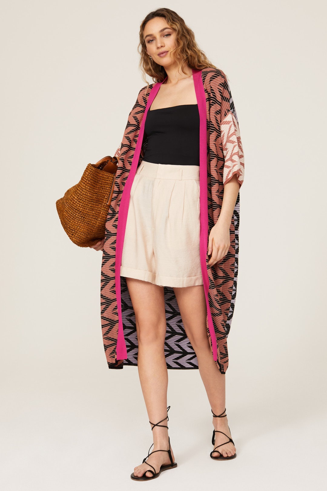 Pink Knit Kimono by sita murt 0