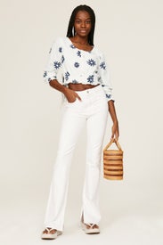 Cropped Embroidered Top by Something Navy