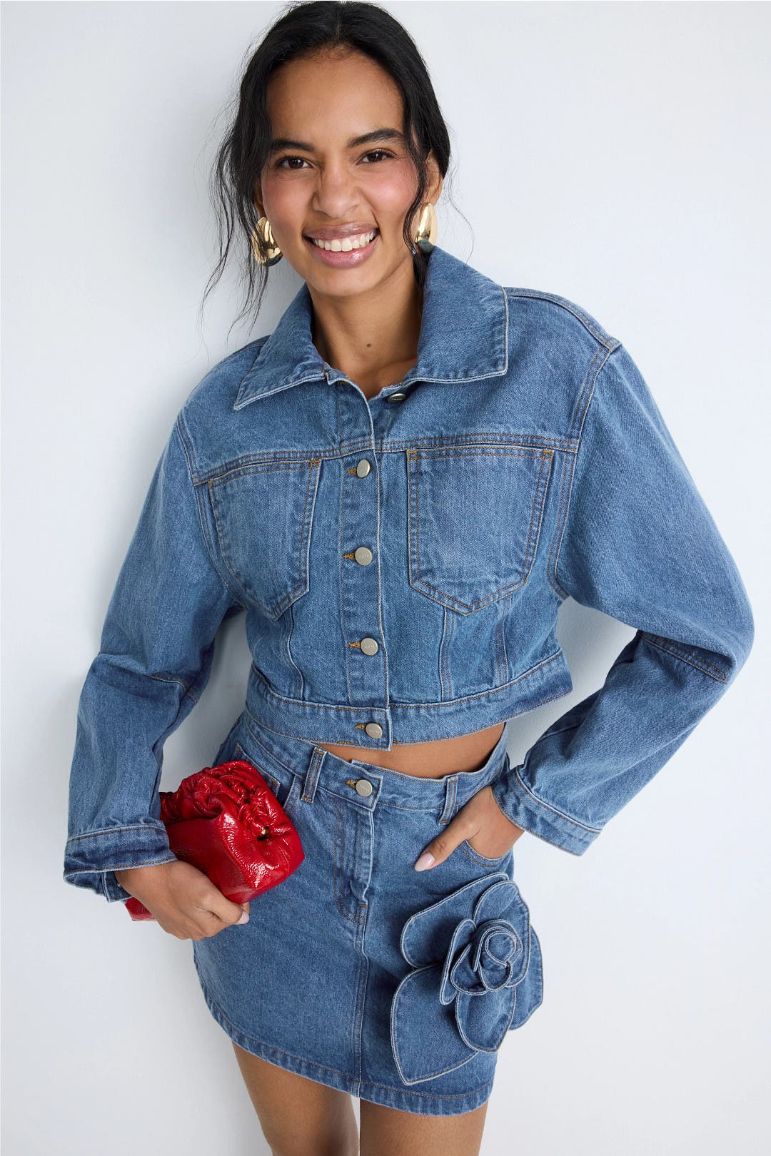 Black Zipper Denim Jacket by 7 For All Mankind | Rent the Runway