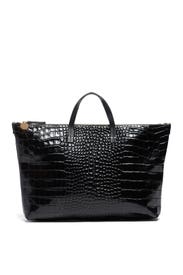 Black Croc Attache Tote by Clare V.