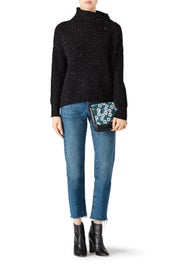 Black Snap Turtleneck by Michael Stars