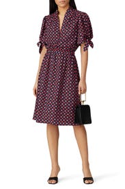 Floral Printed Puff Sleeve Dress by Trina Turk