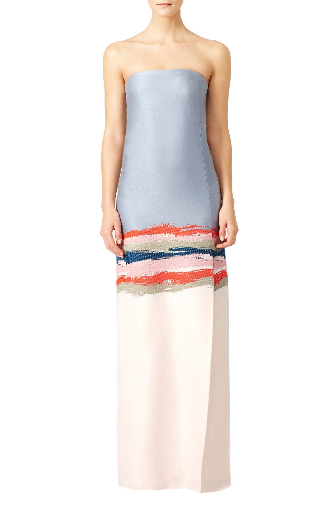 Painterly Jacquard Strapless Gown by Tory Burch 0