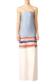 Painterly Jacquard Strapless Gown by Tory Burch