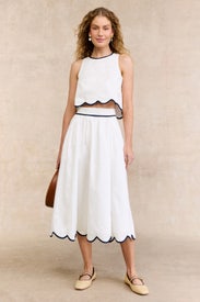 Alexis Cotton Scallop Skirt by French Connection