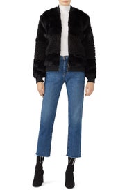 Black Faux Fur Bomber by John + Jenn
