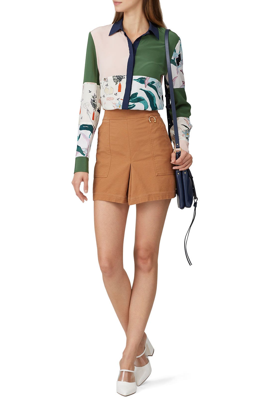 Ivory Patchwork Top by Tory Burch 0