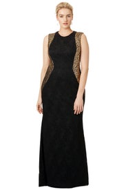 Golden Flourish Gown by Carmen Marc Valvo