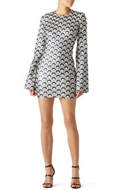 Metallic Hexagon Print Dress by Rubin Singer