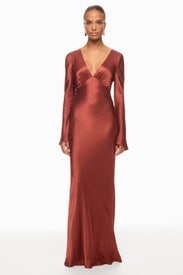 Lino Open Back Tie Gown by Shona Joy