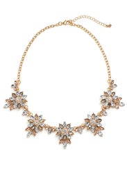 Crystal Floral Statement Necklace by Slate & Willow Accessories