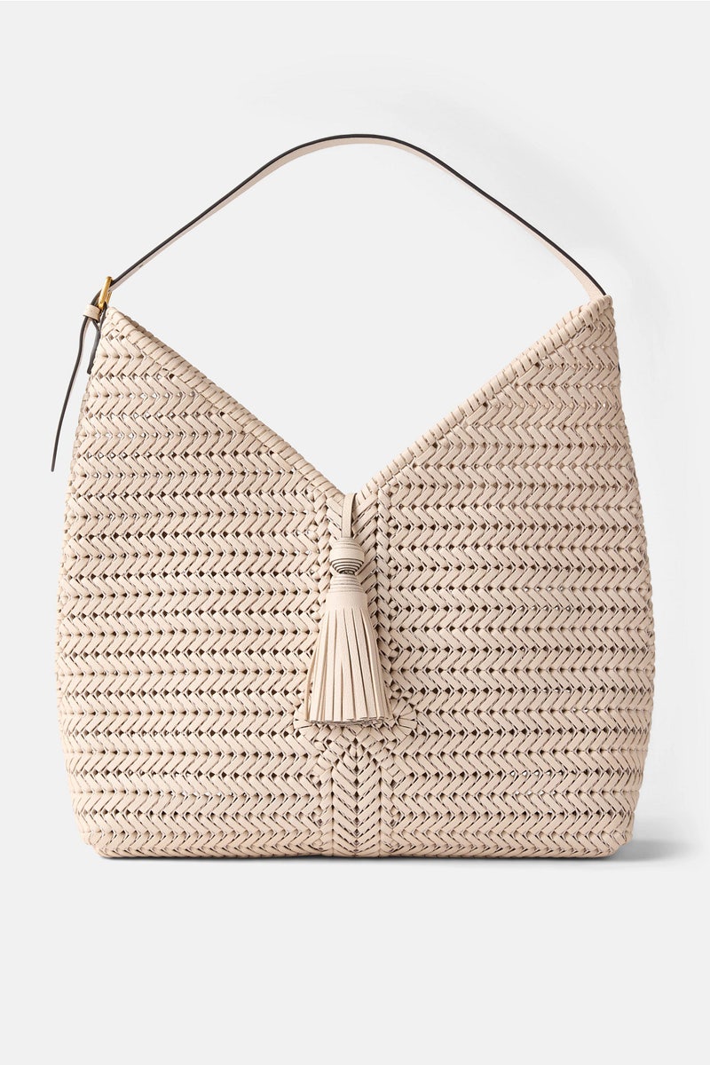 Off-White Neeson Tassel Hobo Bag by Anya Hindmarch - Photo 0