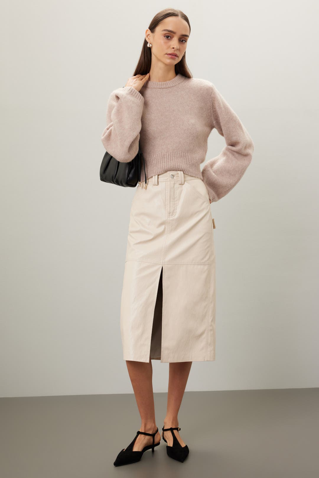 Black Think Pink Cropped Sweater by Moschino | Rent the Runway