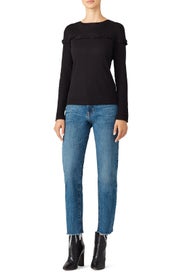 Ruffle Trim Sweater by DREW