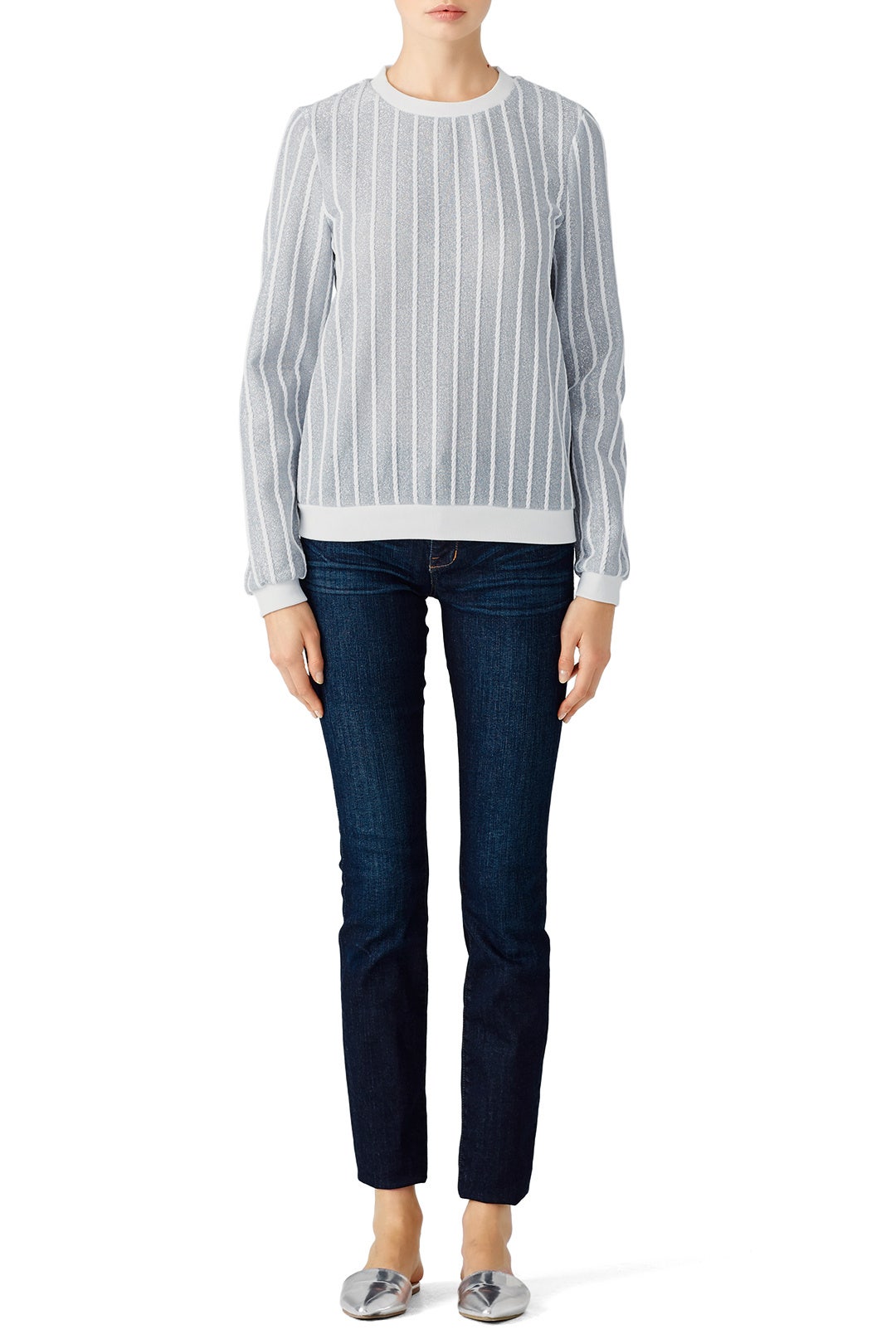 Striped Metallic Sweater by English Factory 0
