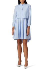 Blue Layered Swing Dress by Emporio Armani