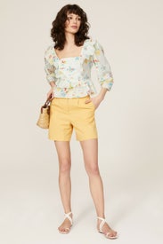 White Floral Ruffle Top by Peter Som x RTR