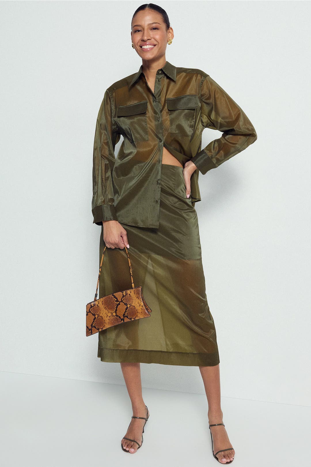 Organza Button Up Shirt by Rosetta Getty x RTR | Rent the Runway