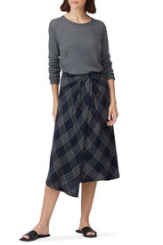 Textured Plaid Drape Skirt by VINCE.