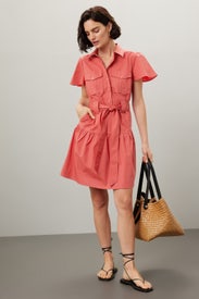 Flutter Sleeve Shirt Dress by Derek Lam 10 Crosby x RTR