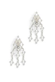 Silver Crystal Waterfall Clip Earrings by Kenneth Jay Lane