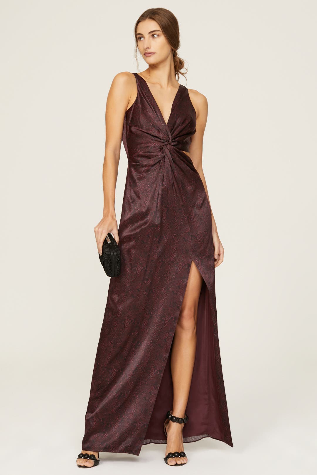 Ruffle Sleeve Metallic Gown by Ieena for Mac Duggal | Rent