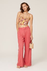 Shirred Floral Crop Top by S/W/F